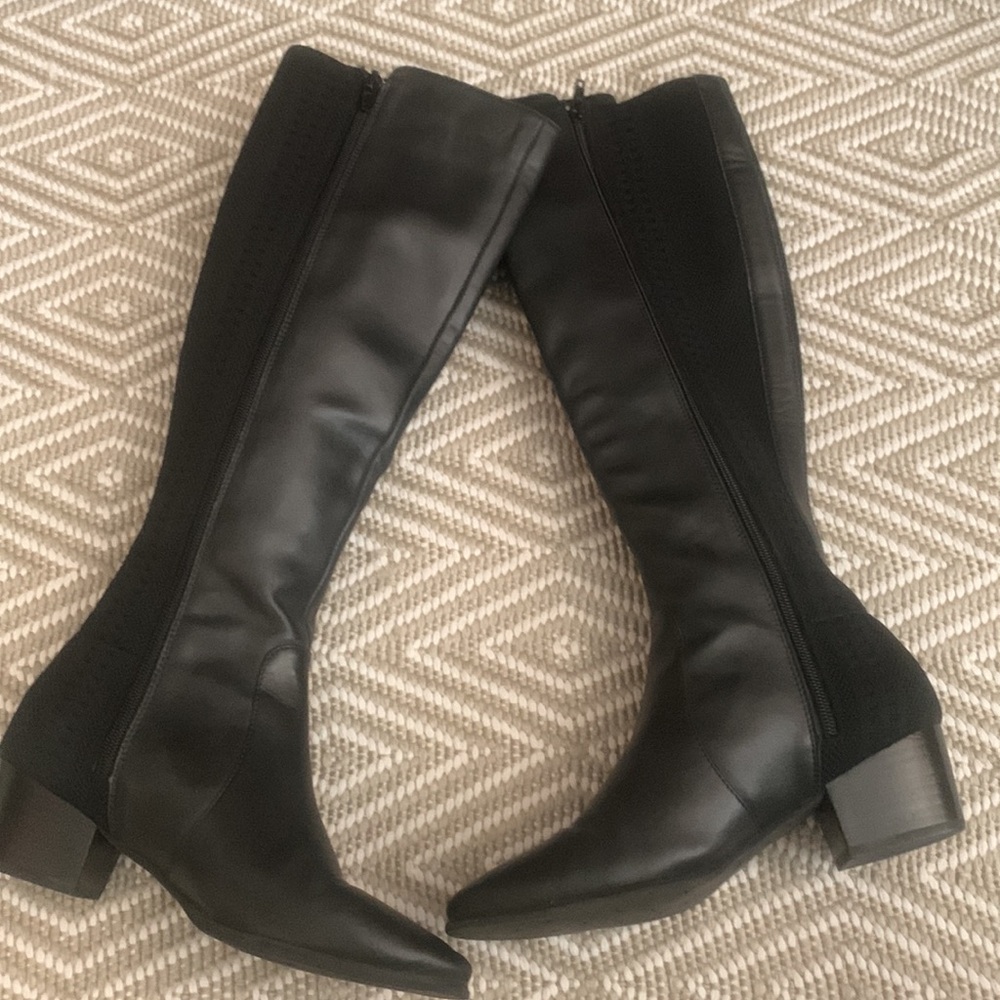 Black Leather Knee High Boots - Picture 8 of 12